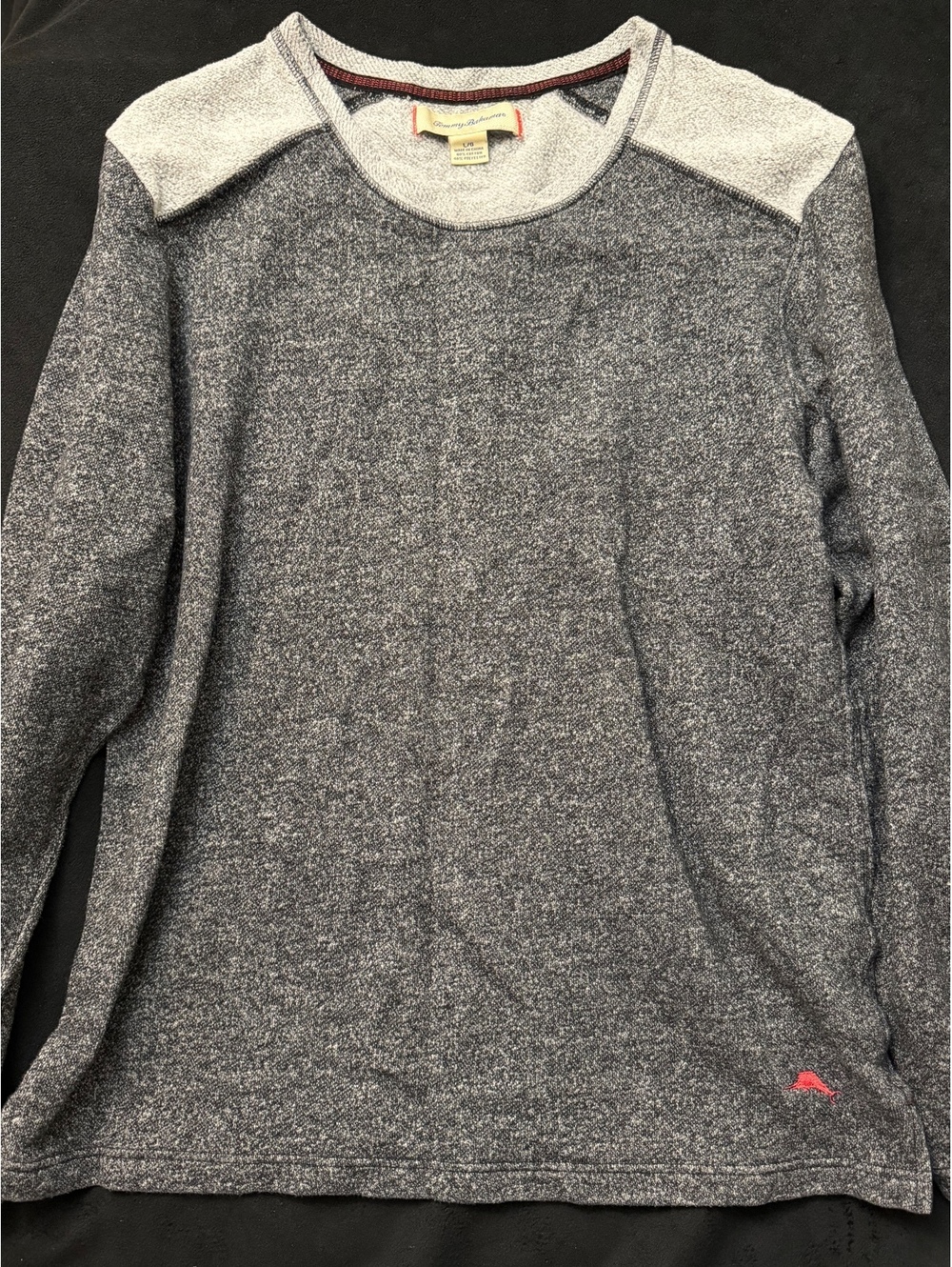 Tommy Bahama Men's Large Gray Cotton Polyester Pullover Sweater